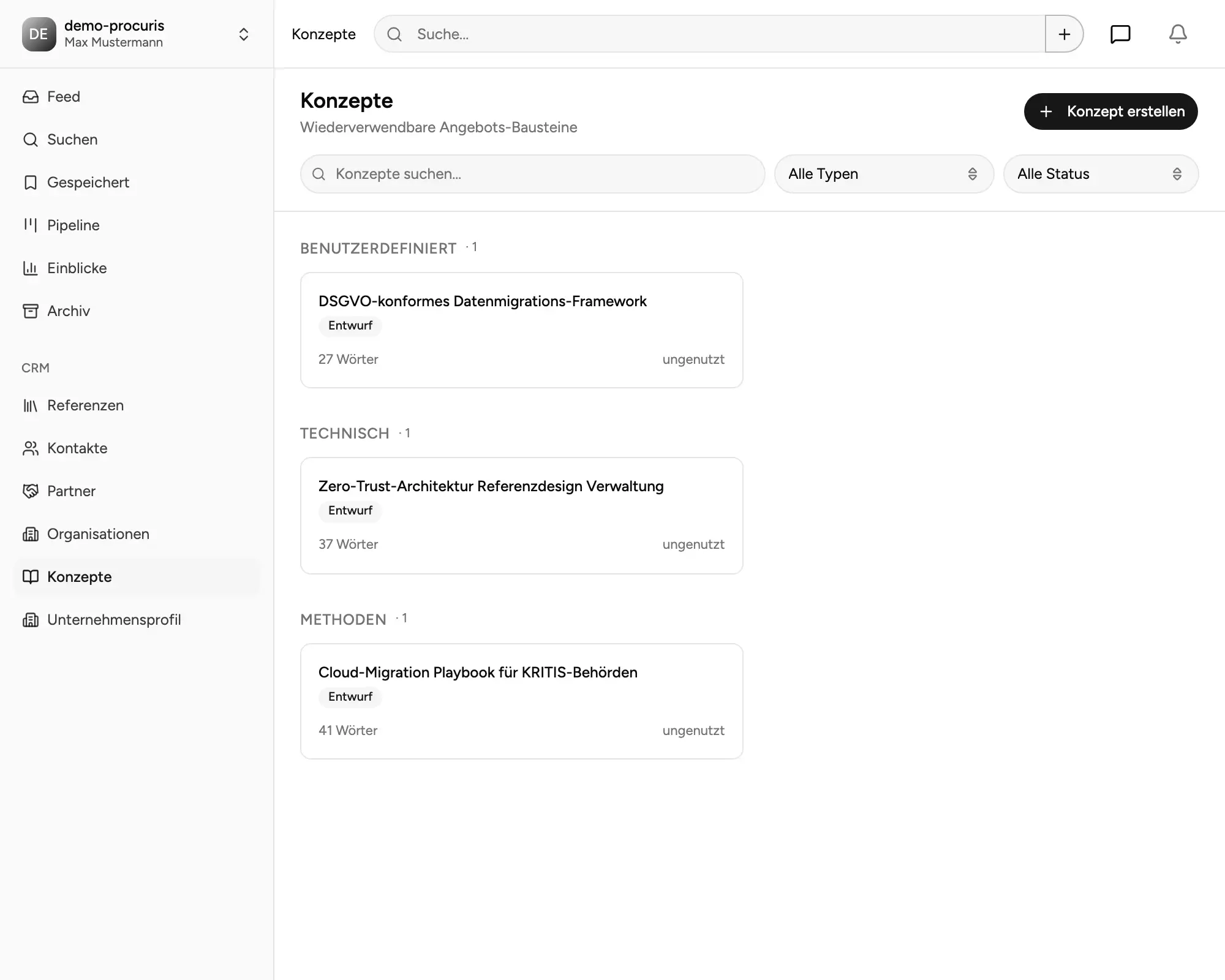 Konzepte mit Editor
