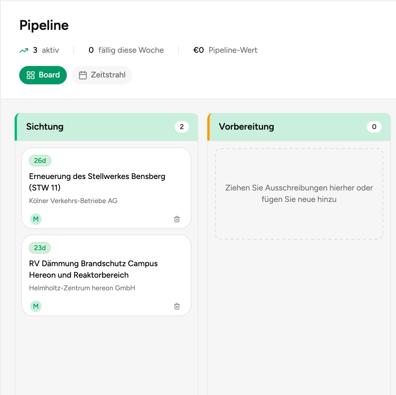 Pipeline, Kalender & Zusammenarbeit
